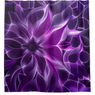 Cortina Para Box Flor roxa roxa fractal hipnótica