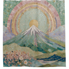 Cortina Para Box Floração Etérea: Mosaico Pastel do Vulcão na Prima