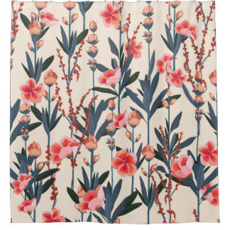 Cortina Para Box Florais de Jardim: Vintagem Botânica Tropical