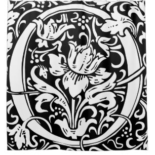 Cortina Para Box Floral alfabeta Monograma - Letra O Clássica