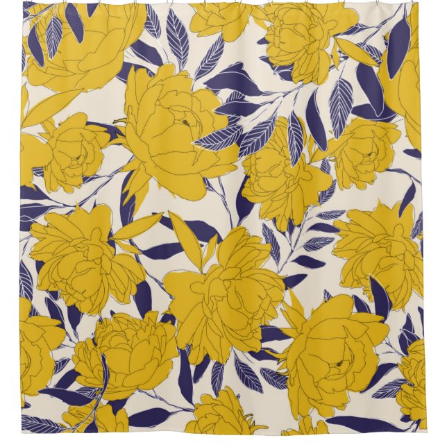 Cortina Para Box floral and leaf seamless pattern (Frente)