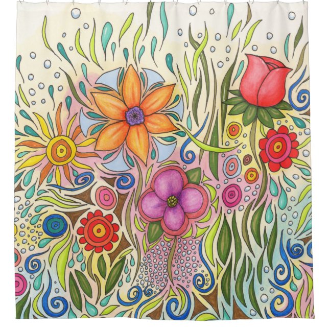 Cortina Para Box Floral Art Design Fllower 12 (Frente)