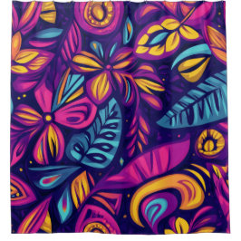 Cortina Para Box Floral Boho Abstrato, colorido 7