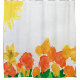 Cortina Para Box Floral de Aquarela