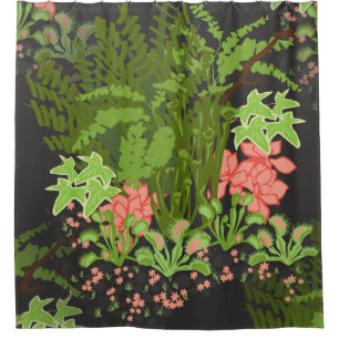 Cortina Para Box floral de flytrap de veno