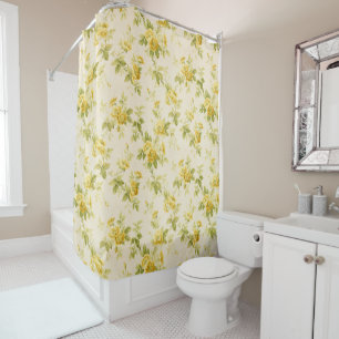 Cortina Para Box Floral de Ouro Amarelo Bonito