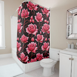 CORTINA PARA BOX FLORAL DE ROSAS VERMELHAS ROMÂNTICAS