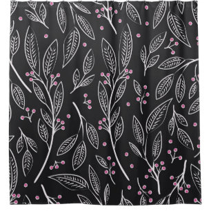 Cortina Para Box Floral Desenho Da Mão: Design sem costura