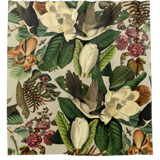 Cortina Para Box Floral E Aves Xxi-ii (Frente)