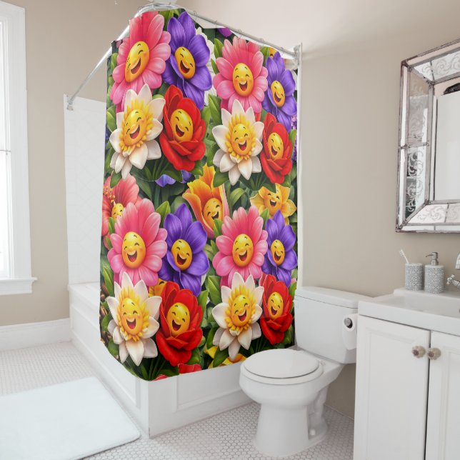 Cortina Para Box Floral garden shower curtain (In Situ)