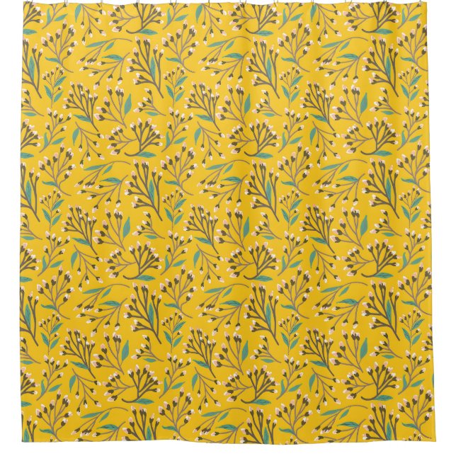 Cortina Para Box Floral Pattern in  delicate branches and buds (Frente)