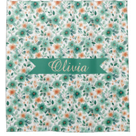 Cortina Para Box Floral Personalizado Verde Primavera Vintage