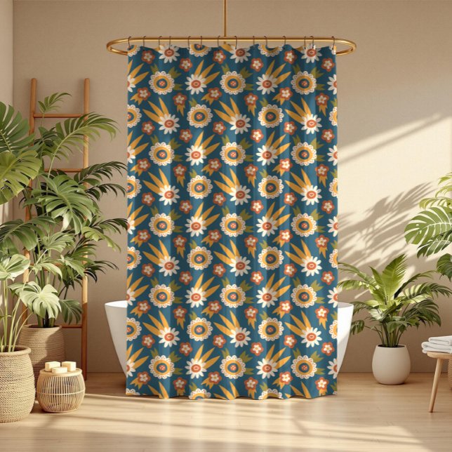 Cortina Para Box Floral Retro Groovy (Criador carregado)