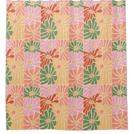 Cortina Para Box Floral Retro Groovy 