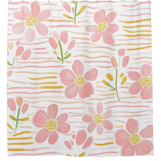 Cortina Para Box Floral Retro Pastel (6) (Frente)