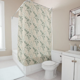 Cortina Para Box Floral Sage Green