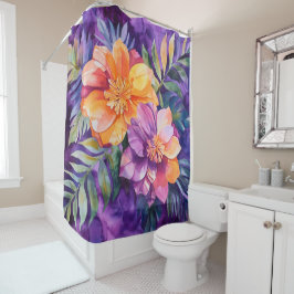 Cortina Para Box floral tropical