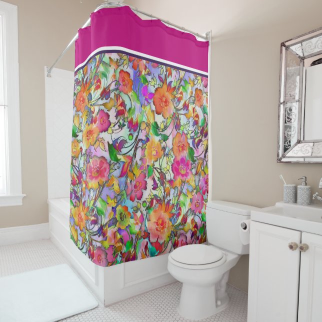 Cortina Para Box Floral vibrante (In Situ)