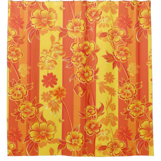 Cortina Para Box Florence Yellow e Orange Floral