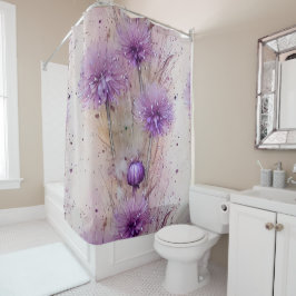 Cortina Para Box Flores Allium em Pastel Sonhador a Aquarela