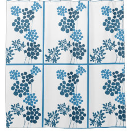 Cortina Para Box Flores Azuis Abstrato