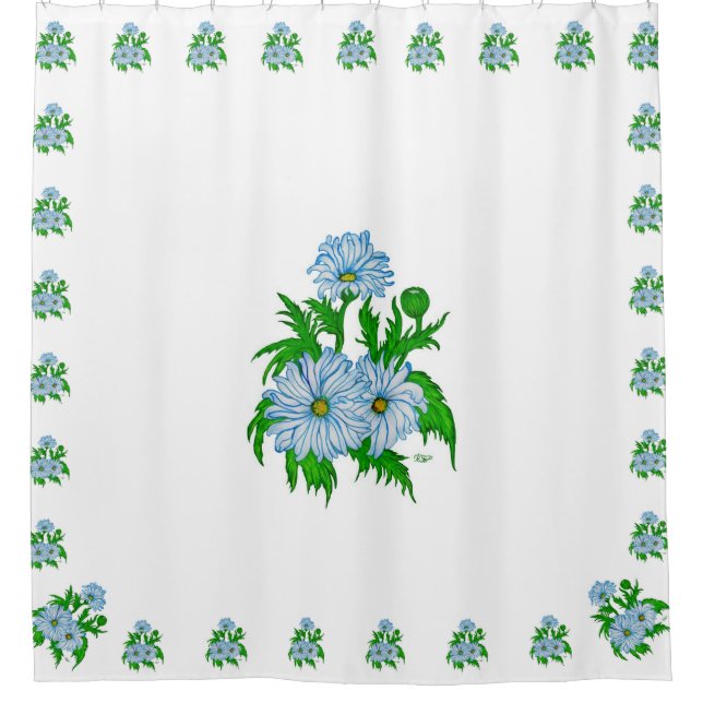 Cortina Para Box Flores da Daisies (Frente)