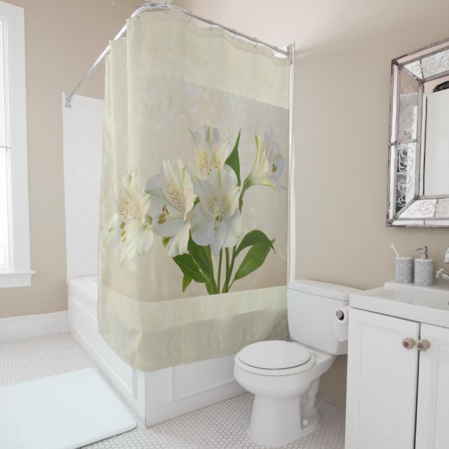 Cortina Para Box Flores de Alesteria Branca (In Situ)