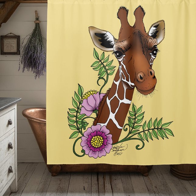Cortina Para Box Flores de Retratos Amarelos Giraffe (Criador carregado)