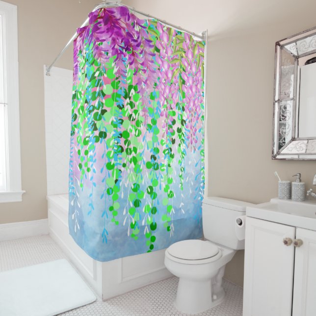 Cortina Para Box Flores de Travamento (In Situ)