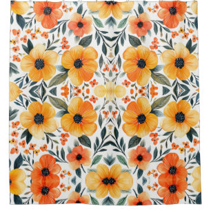Cortina Para Box Flores De Vintagem Floral A Aquarela