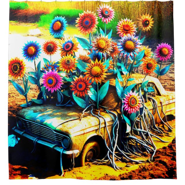 Cortina Para Box Flores Design (Frente)