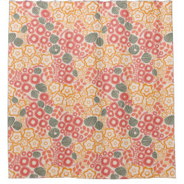 Cortina Para Box Flores Distantes Em Um Fundo De Pêssego