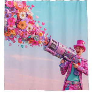 Cortina Para Box Flores e Arma do Amor