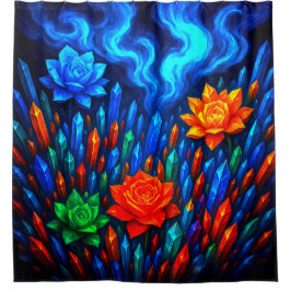 Cortina Para Box Flores e Cristais