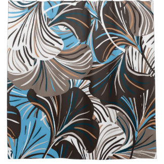 Cortina Para Box Flores e Folhas em estilhaços: Floral de Vintage.