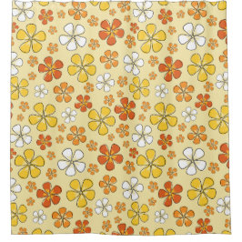 Cortina Para Box Flores Florais Amarelas e Laranjas Caprichosas