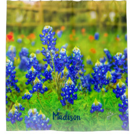 Cortina Para Box Flores Florais de Pincel Azul Texas Bluebonnets