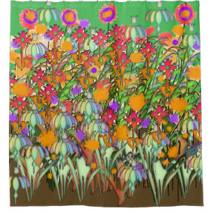 Cortina Para Box Flores Flores Flores Verde