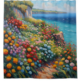 Cortina Para Box "Flores Impressionistas Do Lado Do Clifside Superv