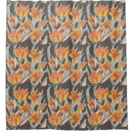 Cortina Para Box flores laranja