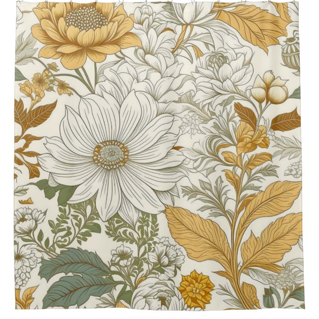 Cortina Para Box Flores Pálidas (Frente)