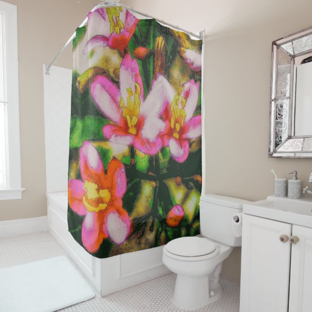 Cortina Para Box Flores Pink Splash (In Situ)