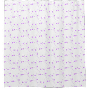 Cortina Para Box Flores Roxas Lilás, Impressão Floral Pequeno Paste