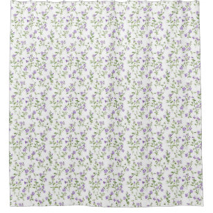 Cortina Para Box Flores roxas minimalistas