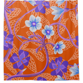 Cortina Para Box Flores silvestres decorativas. Flor de verão