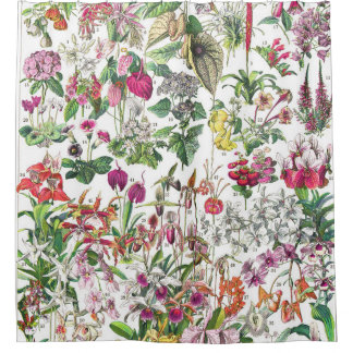 Cortina Para Box Flores tropicais botânicas vintage retrô
