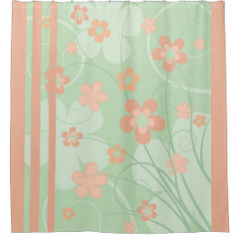 Cortina Para Box Flores Verdes Cor-de-rosa, Flores Primavera Simple