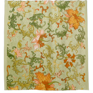 Cortina Para Box Flores Vintage Ornamento Chinês Jones