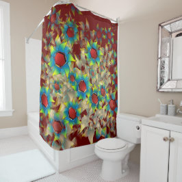 Cortina Para Box Flores virtuais estranhas, pétalas azuladas em ver