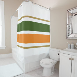 Cortina Para Box Floresta Atlética Diversão Laranja Verde Em Branco